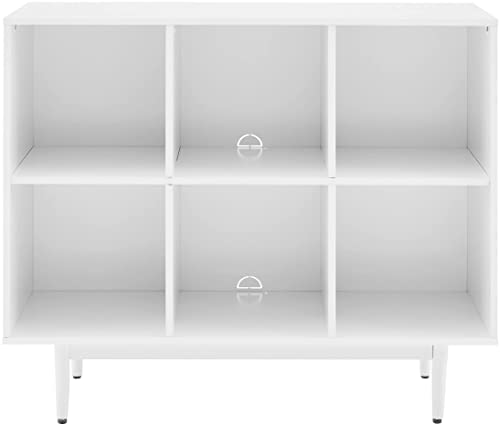 Crosley Furniture Liam Mid-Century 6-Cube Bookcase, White