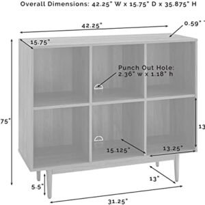 Crosley Furniture Liam Mid-Century 6-Cube Bookcase, White