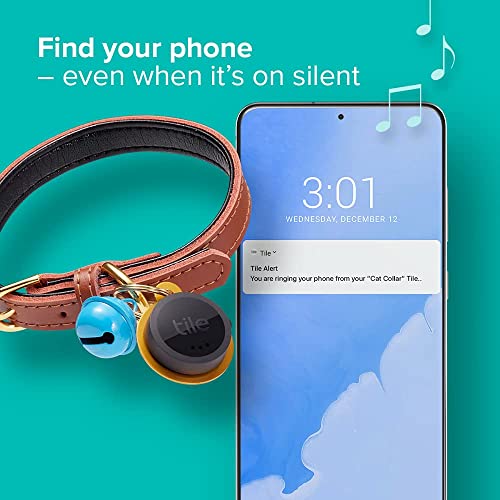 Tile Sticker 1-Pack. Small Bluetooth Tracker, Remote Finder and Item Locator, Pets and More; Up to 250 ft. Range. Water-Resistant. Phone Finder. iOS and Android Compatible, Black