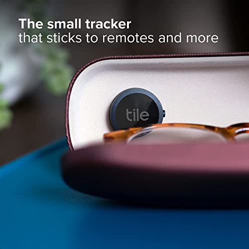 Tile Sticker 1-Pack. Small Bluetooth Tracker, Remote Finder and Item Locator, Pets and More; Up to 250 ft. Range. Water-Resistant. Phone Finder. iOS and Android Compatible, Black