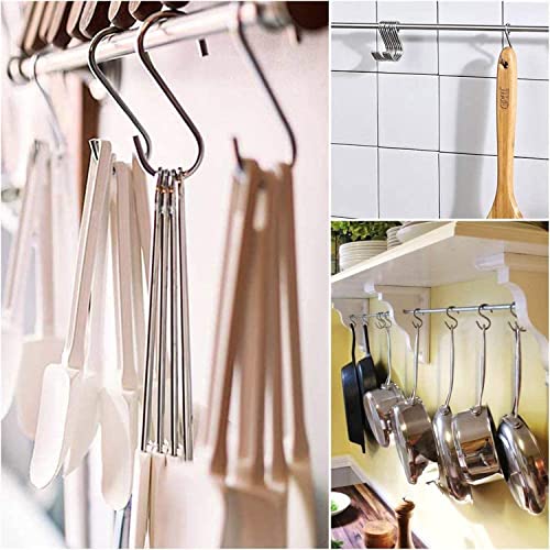 Pack of 100, 2.4 Inch S Hooks for Hanging Plants, S Hooks for Hanging Clothes, Stainless Steel Heavy Duty Hook, Durable S Shaped Hooks for Kitchen, Large S Hooks for Hanging Heavy Duty, Closet Hooks