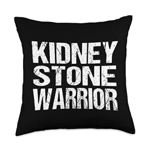 funny kidney stone shirts and gifts passing a kidney stone warrior urology patient throw pillow, 18x18, multicolor