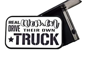 pg car styles trailer hitch cover | girl hitch covers for trucks for 2 inch receiver, truck hitch accessories | easy to install plastic hitch cover hitch plugs (real women drive their own trucks)