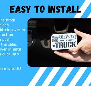 PG Car Styles Trailer Hitch Cover | Girl Hitch Covers for Trucks for 2 Inch Receiver, Truck Hitch Accessories | Easy to Install Plastic Hitch Cover Hitch Plugs (Real Women Drive Their Own Trucks)