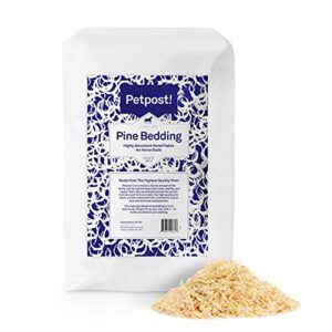 petpost | pine bedding for horses - 6 cu.ft. of extra absorbent and soft wood shavings for horse stalls and beds - low dust equine bedding - 2.3 cu.ft. compressed bag expands to 6 cu.ft.