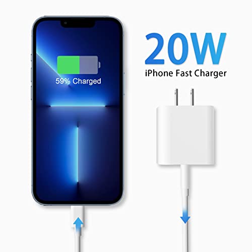 iPhone 13 14 Fast Charger, [Apple MFi Certified] 20W iPhone Charger Fast Charging,2Pack 6FT USB C to Lightning Cord with USBC Charger Compatible with iPhone 14 13 12 11 Pro Max,14 Plus,XR,XSMAX,iPad