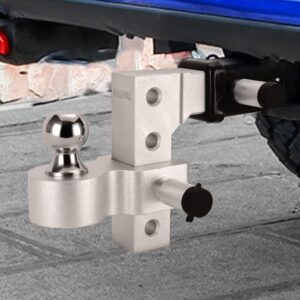 FULLHAUL Adjustable Trailer Hitch Ball Mount with Forged Aluminum Shank, Fits 2" Receiver, 6" Drop/Rise Hitch, 1-7/8"&2"&2-5/16" Combo Tow Balls with Double Pin Key Locks, GTW of 7,500 lbs