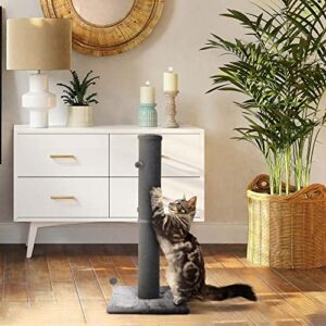 cat craft bobcat cat plush scratching post with integrated cat toy, gray, large (42")