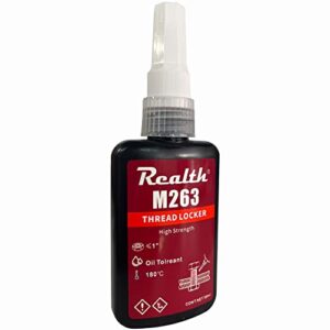 Realth Threadlocker M263 High Strength Strong Adhesive Primerless Oil Tolerant Thread Locker for Machinery Motor Engine Compressor Repairing Fixing (M263)