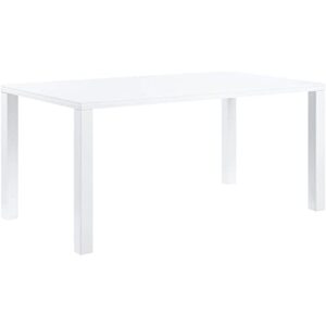 acme furniture rectangular wood dining table, high gloss white
