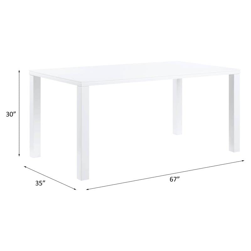 Acme Furniture Rectangular Wood Dining Table, High Gloss White