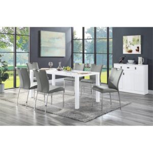 Acme Furniture Rectangular Wood Dining Table, High Gloss White