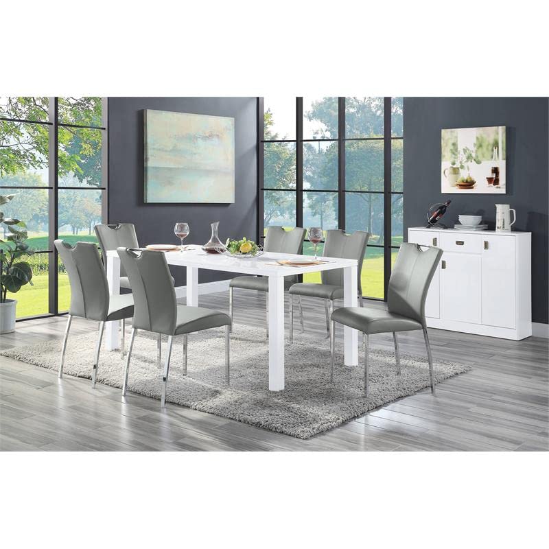 Acme Furniture Rectangular Wood Dining Table, High Gloss White