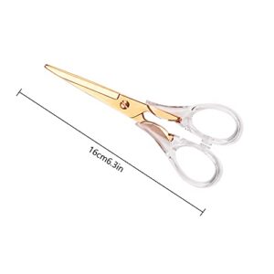 Acrylic Scissors,Stylish Scissors, Stainless Steel Scissors with Clear Acrylic Handle, Stationery Tool for Office, Home, School (Rosegold)