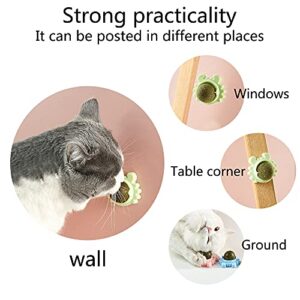 Kayina Catnip Wall Ball, 3-Piece Cat Toys, Edible Cat Licking Toy, Cat Chew Toy, Teeth Cleaning Cat Bite Toy, Rotatable Indoor Cat Toy, Cat Wall Decoration