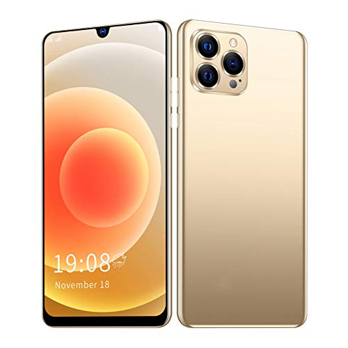 Jopwkuin IP12 PRO+ Unlocked Android Smartphone-Stylish 6.26Inch Bang Screen Cellphone 1+8GB Dual Card Dual Standby Smartphone Support for Memory Expansion, Android 8.1 (Gold)