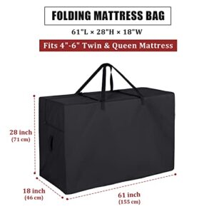 Heavy Duty Folding Mattress Storage Bag, Guisong Carry Case for Tri Fold Mattress with Zipper, Foldable Memory Foam Mattress Carrying Case Fits 4-6 lnch Full Twin Queen Foldable Mattress