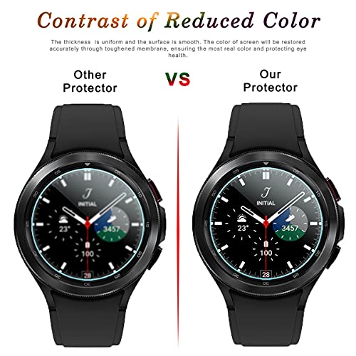 Suoman 4-Pack for Samsung Galaxy Watch 4 Classic 46mm Tempered Glass Screen Protector for Galaxy Watch 4 Classic 46mm Smartwatch [2.5D 9H Hardness] [Anti-Scratch]