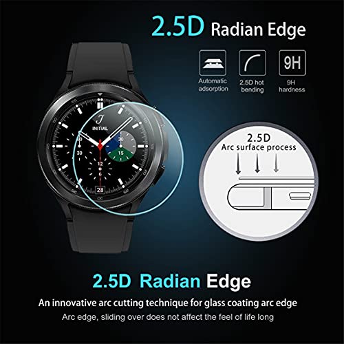 Suoman 4-Pack for Samsung Galaxy Watch 4 Classic 46mm Tempered Glass Screen Protector for Galaxy Watch 4 Classic 46mm Smartwatch [2.5D 9H Hardness] [Anti-Scratch]