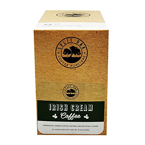 Irish Cream Coffee Compatible with Keurig K-Cup Brewers Single Serve 24 Count Gourmet Coffee from Split Oak Coffee Roasters Coffee Capsules 100% Arabica Medium Roast