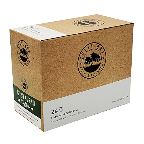 Irish Cream Coffee Compatible with Keurig K-Cup Brewers Single Serve 24 Count Gourmet Coffee from Split Oak Coffee Roasters Coffee Capsules 100% Arabica Medium Roast