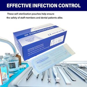 [200pcs] Self Seal Sterilization Pouches, Autoclave Pouches Adhesive Strips (6.5" x 3.5")