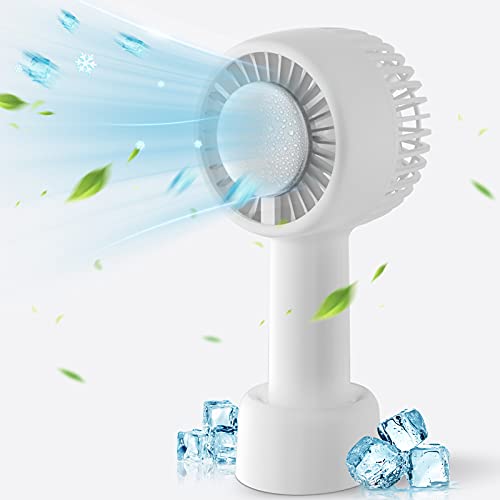 Portable Fan Handheld, Handheld Portable Fan Rechargeable Frozen Mini Personal Fan with 3 Adjustable Speed, Portable Hand Held Fan For Outdoor Travelling Or Indoor Office Home, Eyelash Fan, USB Charging