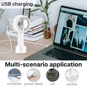 Portable Fan Handheld, Handheld Portable Fan Rechargeable Frozen Mini Personal Fan with 3 Adjustable Speed, Portable Hand Held Fan For Outdoor Travelling Or Indoor Office Home, Eyelash Fan, USB Charging