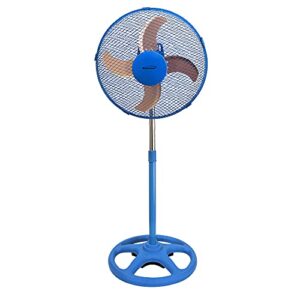brentwood whisper quiet 3-speed 12-inch oscillating pedestal stand fan (blue)