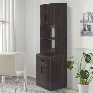 Better Home Products Shelby Tall Wooden Kitchen Pantry in Tobacco