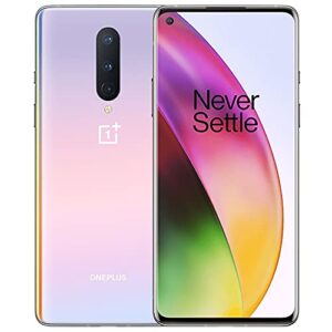 oneplus 8 5g (128gb, 8gb) 6.55" 90hz amoled, snapdragon 865 5g, 48mp 4k camera, global 4g lte (t-mobile unlocked for at&t, metro, verizon) w/fast car charger bundle in2017 (interstellar glow)