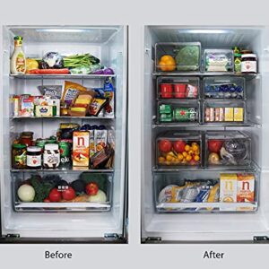 GREENTEC Pull Out Refrigerator Drawer, Stackable Fridge Organizer Bins, Food Storage Container for Freezer, Kitchen, Home, Cosmetics, BPA Free, Medium