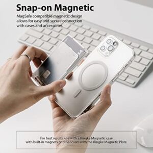 Ringke Magnetic Slot Card Holder Compatible with iPhone 14, 13, 12, Pro Max Mini and Compatible with MagSafe Case, Premium Hard Magnetic Stick on ID Credit Card Sleeve Phone Wallet - Clear Mist