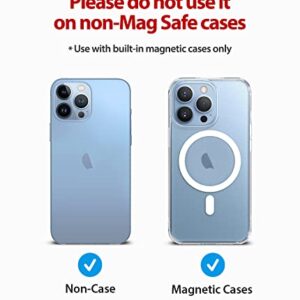 Ringke Magnetic Slot Card Holder Compatible with iPhone 14, 13, 12, Pro Max Mini and Compatible with MagSafe Case, Premium Hard Magnetic Stick on ID Credit Card Sleeve Phone Wallet - Clear Mist