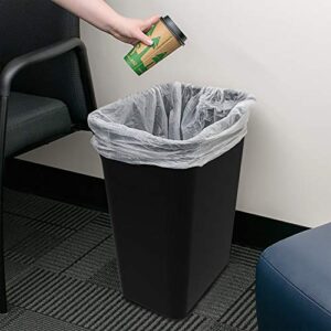 Storex Large 10.25 Gallon Trash Bin – Plastic Garbage and Waste Bin for Office and Home, 15 x 11 x 20.75 Inches, Obsidian, 4-Pack (00700A04C)