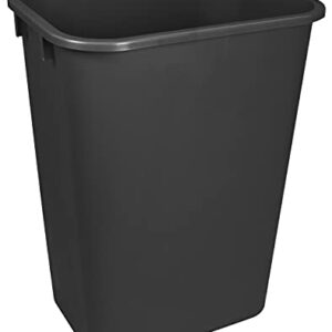 Storex Large 10.25 Gallon Trash Bin – Plastic Garbage and Waste Bin for Office and Home, 15 x 11 x 20.75 Inches, Obsidian, 4-Pack (00700A04C)