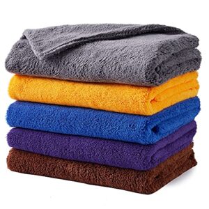 ylydmy microfiber towels for cars，cars drying towel professional microfiber cleaning cloth for cars polishing washing and detailing (16x16 in. pack of 5)