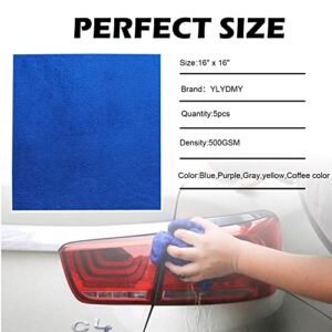 YLYDMY Microfiber Towels for Cars，Cars Drying Towel Professional Microfiber Cleaning Cloth for Cars Polishing Washing and Detailing (16x16 in. Pack of 5)