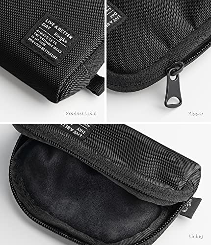 Ringke Mini Pouch [Half Pocket] Nylon Carrying Pouch Small Bag for AirPods, Galaxy Buds, Earphones, Cards, ID - Black