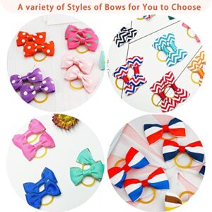 Yxiang 100PCS Dog Bows, Cute Dog Hair Bows Yorkie Puppy Bows with Rubber Band Pet Grooming Bows Colored Polka Dot Dog Hair Accessories for Small Dog - 50 Pairs