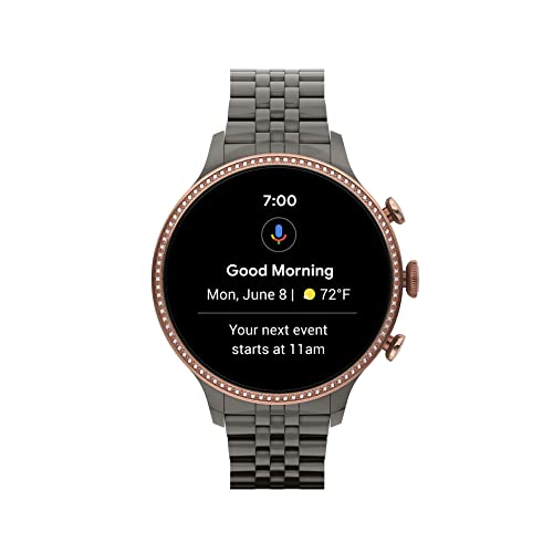 Fossil Women's Gen 6 42mm Stainless Steel Touchscreen Smart Watch, Color: Rose Gold, Gunmetal (Model: FTW6078V)