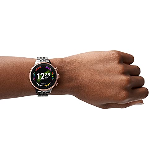 Fossil Women's Gen 6 42mm Stainless Steel Touchscreen Smart Watch, Color: Rose Gold, Gunmetal (Model: FTW6078V)