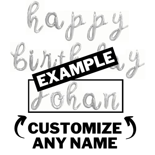 Cursive Letter Balloons - Custom Script Phrase 16" Inch Alphabet Letters & Numbers Foil Mylar Balloon - Create Your Own Balloon Banner