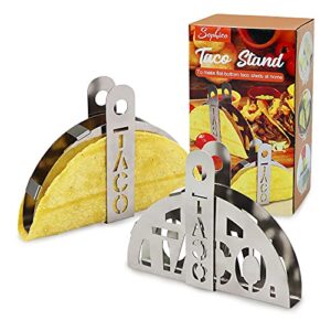 sophico stainless steel taco shell stands, make crispy flat-bottom tacos shells mold for toaster, baking, fryer or air frying, upgrade your tacos (tacos shells mold)