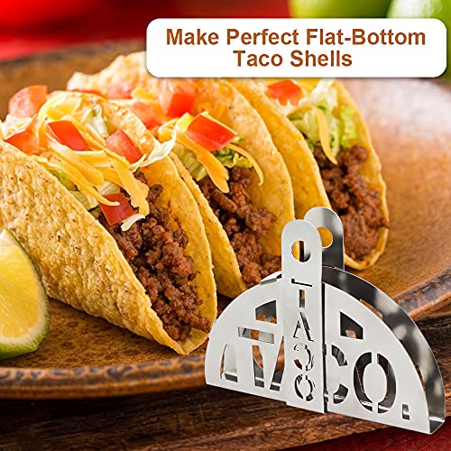 Sophico Stainless Steel Taco Shell Stands, Make Crispy Flat-Bottom Tacos Shells Mold for Toaster, Baking, Fryer or Air Frying, Upgrade Your Tacos (Tacos Shells Mold)