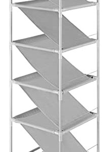 Whitmor Spacemaker Shoe Tower, 5-Tier, Gray