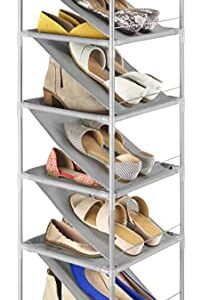 Whitmor Spacemaker Shoe Tower, 5-Tier, Gray