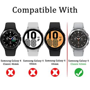 Suoman 4-Pack for Samsung Galaxy Watch 4 Classic 42mm Screen Protector, 2.5D 9H Hardness Tempered Glass Screen Protector for Galaxy Watch 4 Classic 42mm Smartwatch