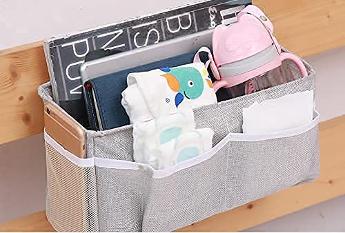 Moon & Star Home, dormitory bed hanging storage bag/storage bag, Dark gray, Length 31 cm, width 11 cm, height 16 cm