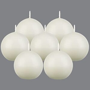 7 pieces round candles ball candles unscented round ball candle decorative ball candles for wedding baby shower birthday christmas holiday celebration valentines home (white)